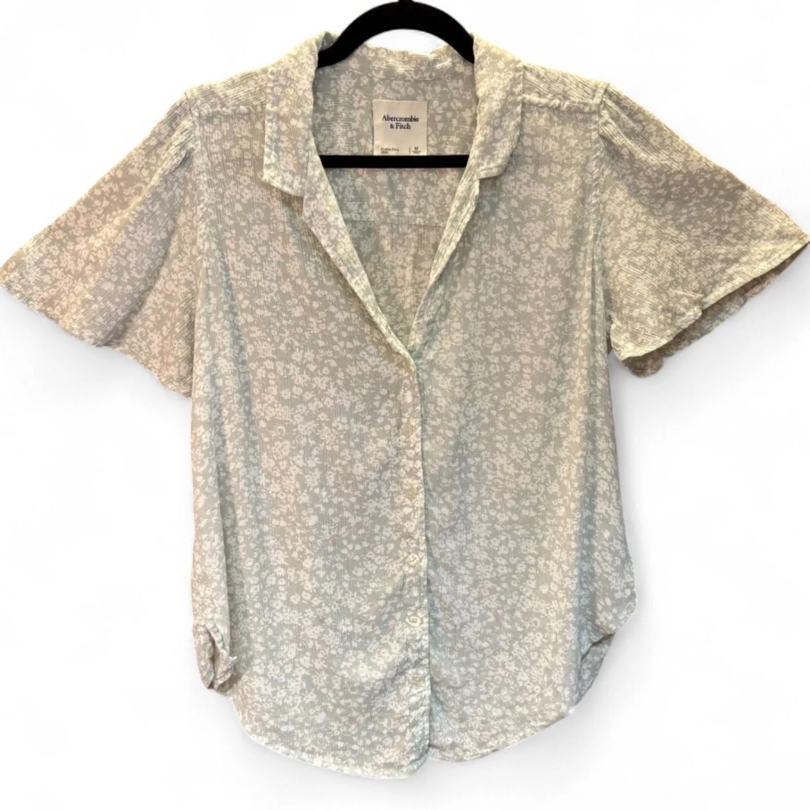 Abercrombie & Fitch Dusty Floral Oversized Button Up T-Shirt size M - Image 2