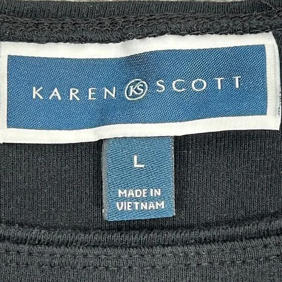 Ice Skating Dogs T-Shirt Sz Large‎ Black Silver L/S Whimsigoth Holiday Novelty - Image 4