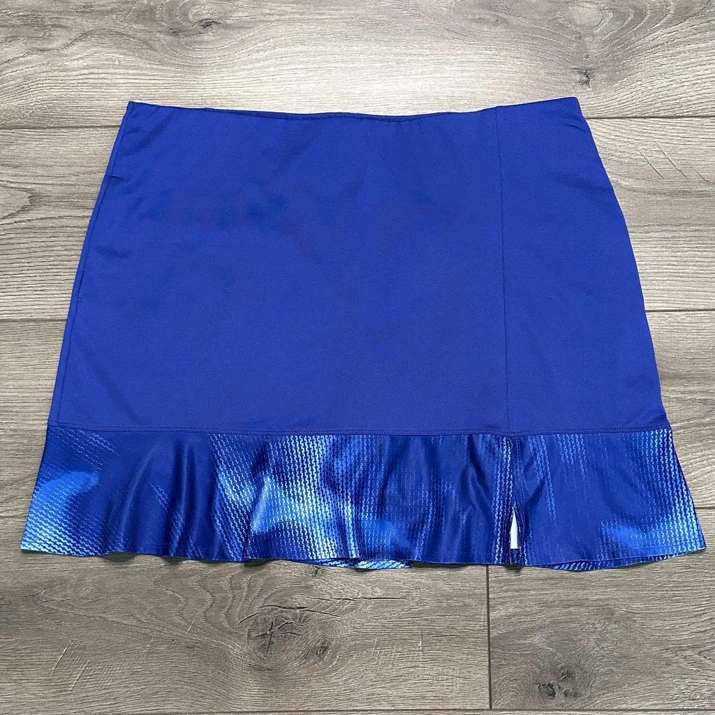 Callaway 17" High Rise Digital Dye Block Flounce Golf Skirt Skort Blue Size XL - Image 3
