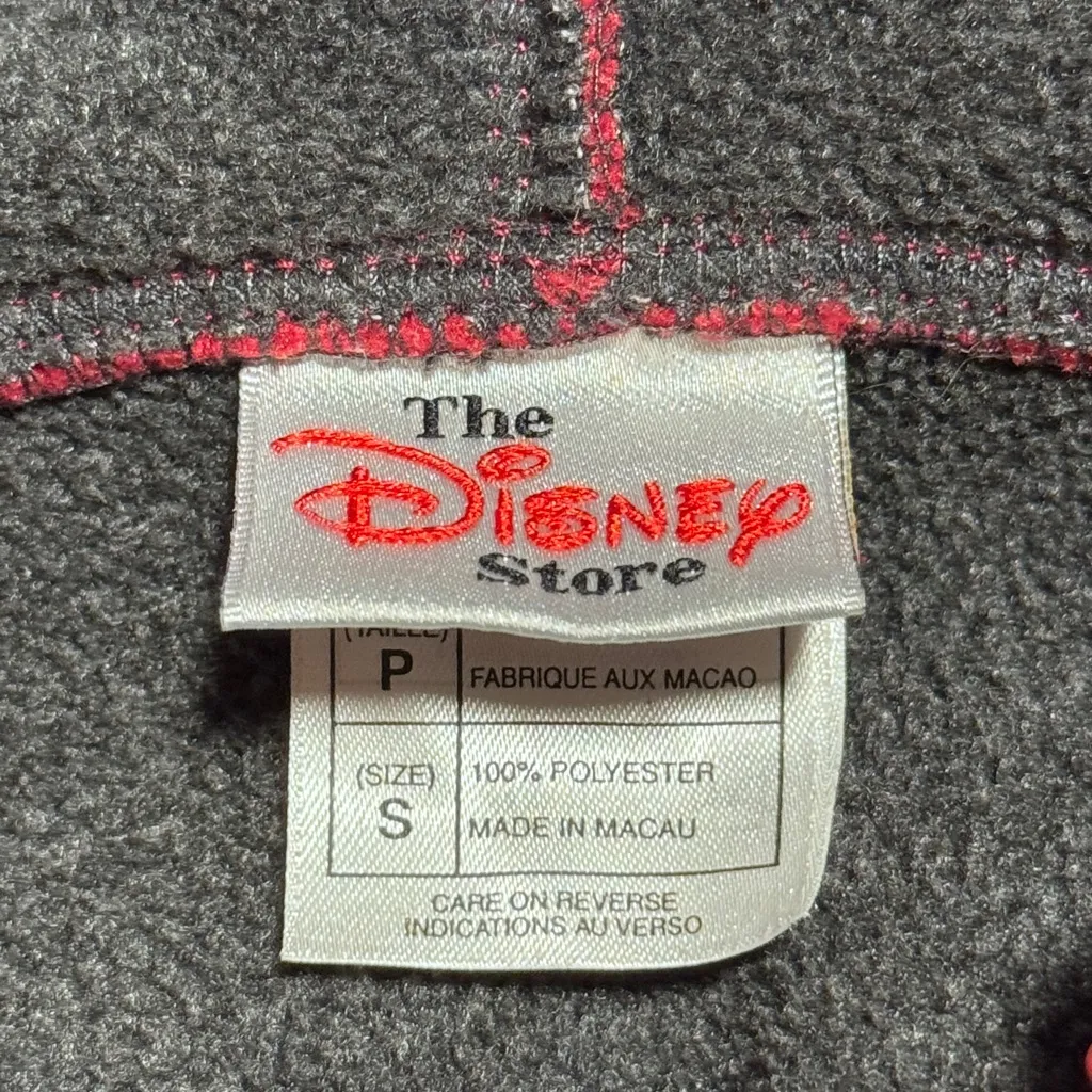 Vintage Winnie the Pooh Fleece Quarter Zip Hoodie Size Small Red - Image 6