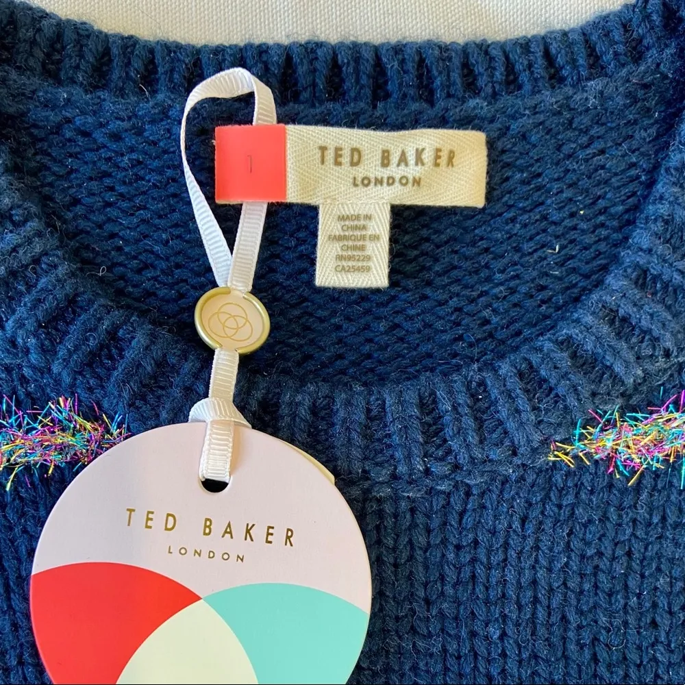 TINTOR Tinsel Stripe Sweater Navy NEW - Image 5