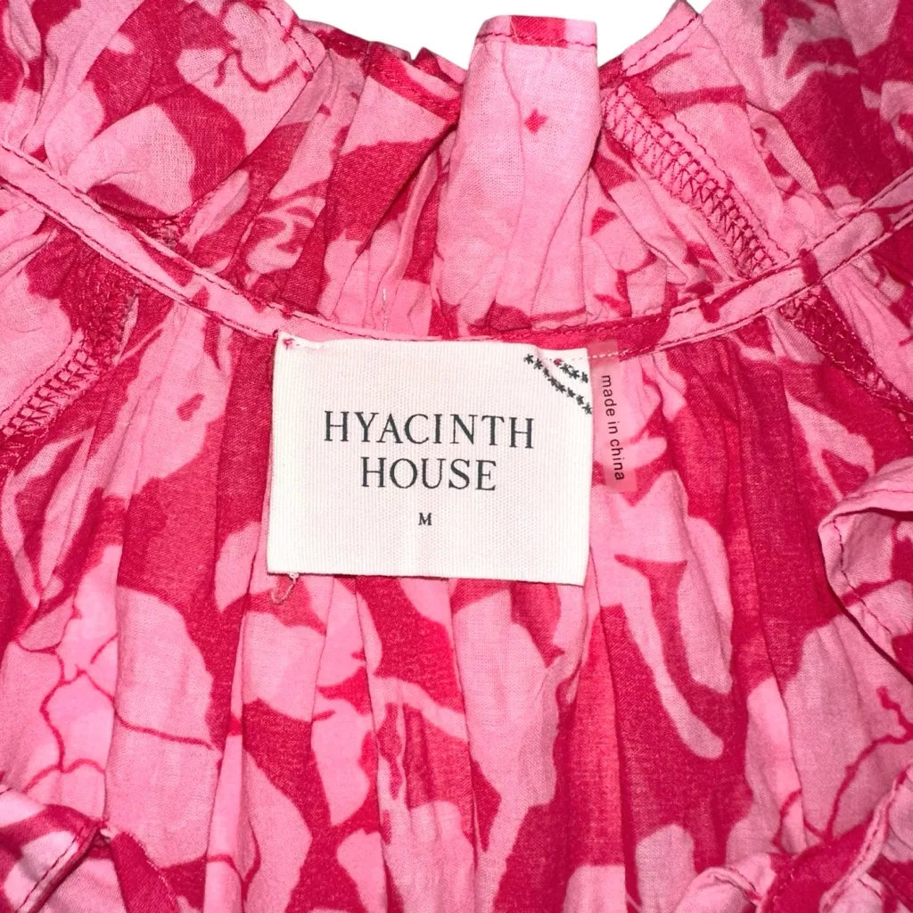 Tuckernuck Hyacinth House Thea Textured Pink Printed Tiered Mini Dress MEDIUM - Image 5