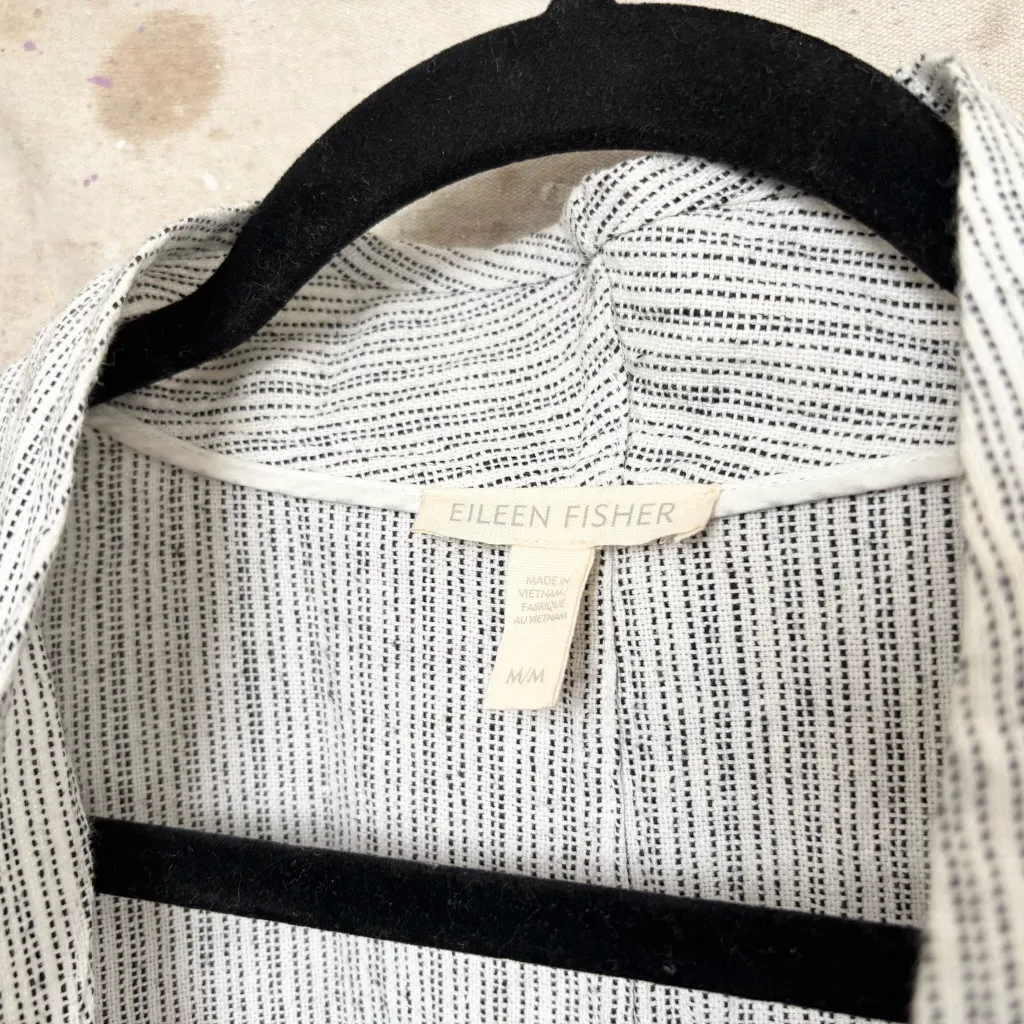 Eileen Fisher Organic Linen-Cotton Blend Ticking Stripe Jacket - Image 4