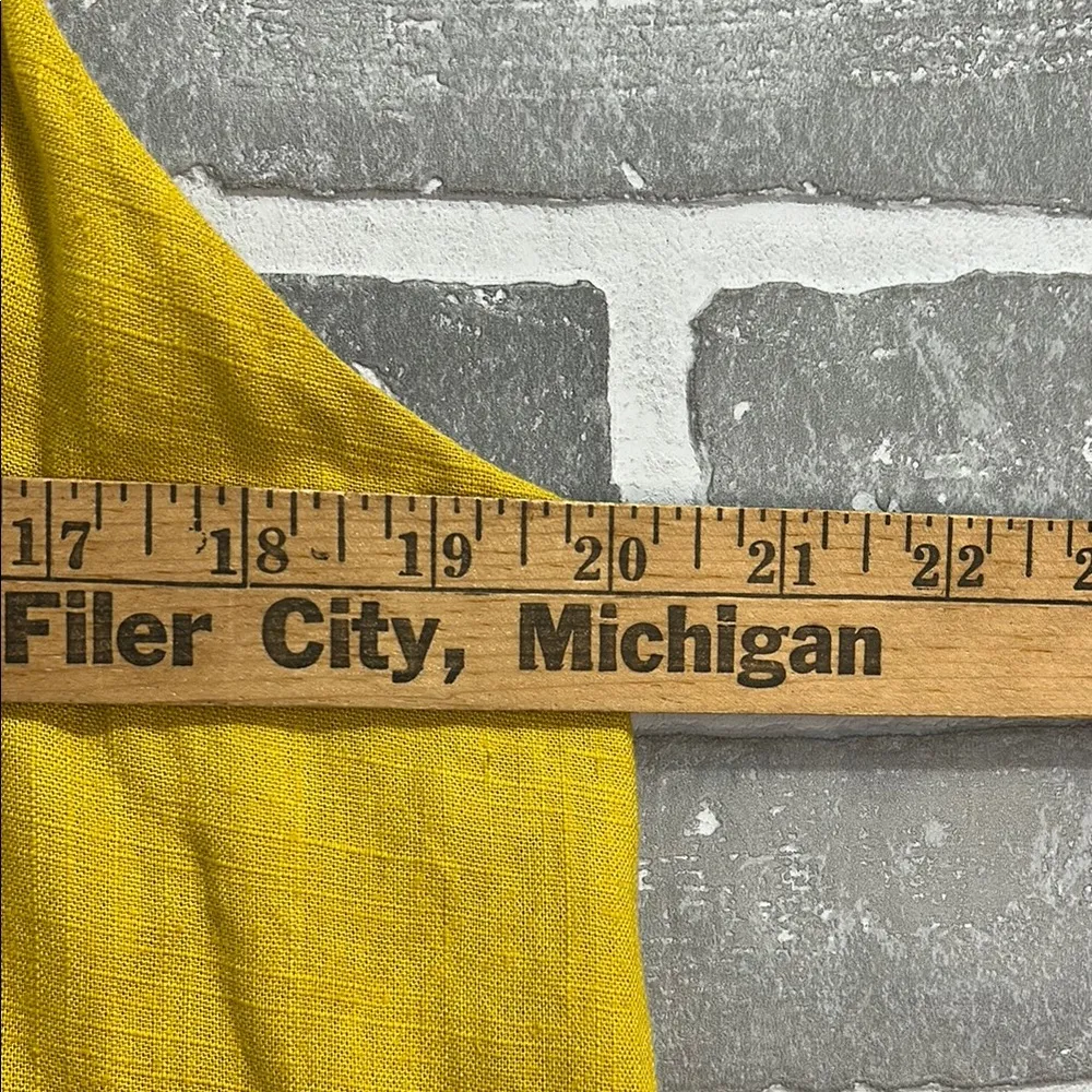 The Impeccable Pig Mustard Yellow Linen Blend Mini Dress Women’s Size Large EUC - Image 8