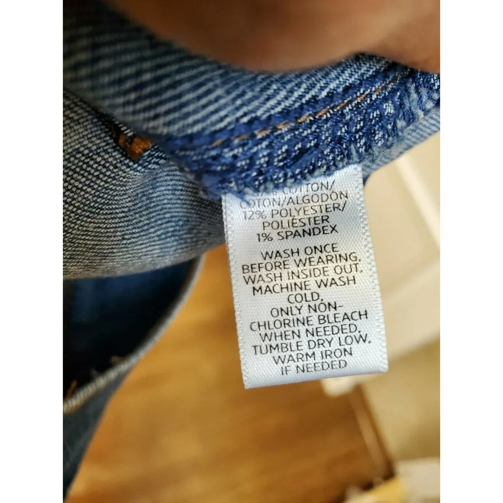 Loft Women's Denim Blue Cotton & Polyester Pull on A-Line Jeans Skirt Size 27/4 - Image 8