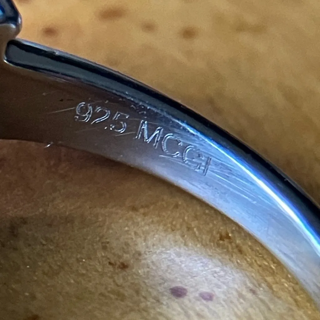 Blue Topaz Rainbow Moonstone Sterling Silver Ring Size 7 - Image 6