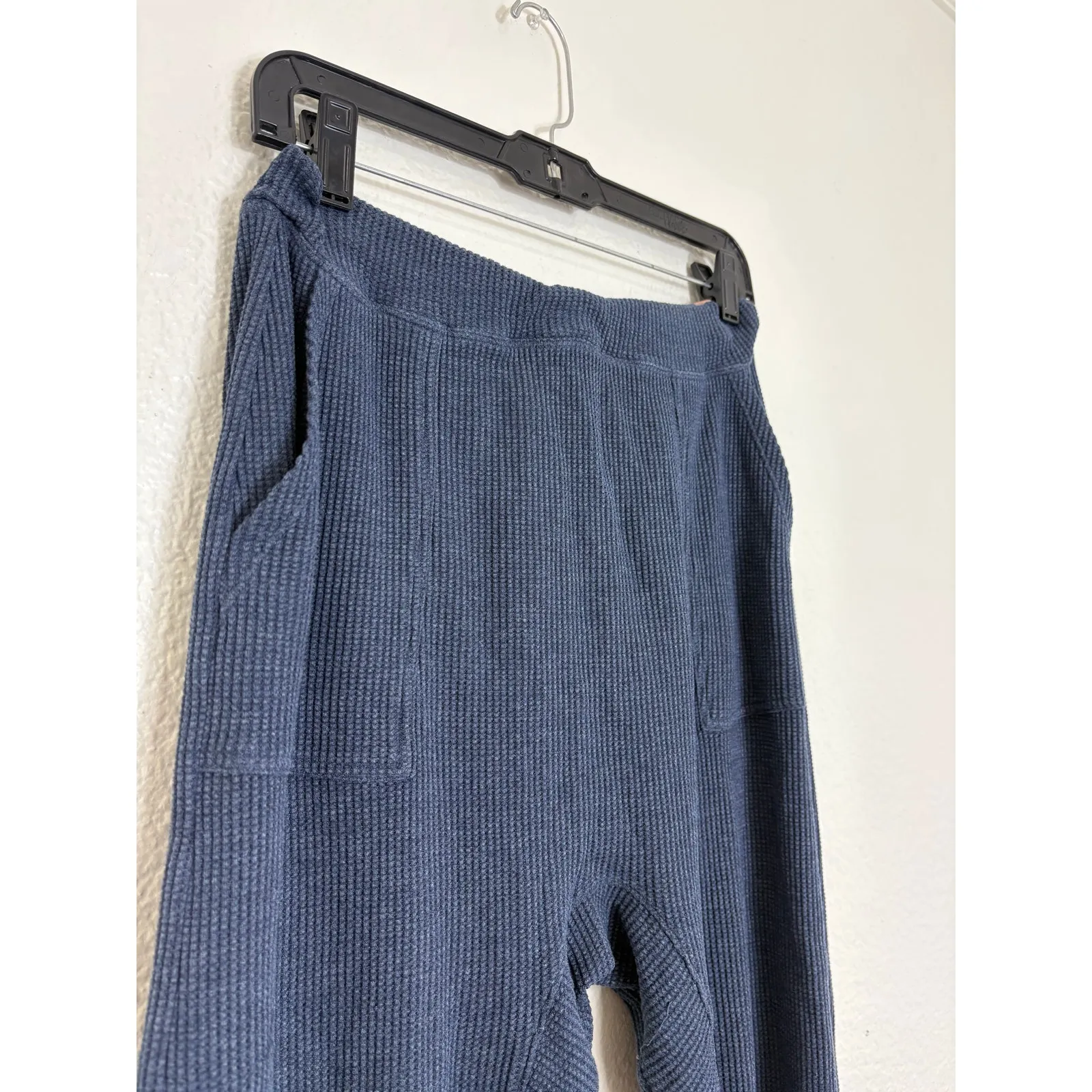 Lunya Restore Thermal Draped Jogger Medium Blue Waffle Knit Lounge Pants Comfort - Image 8