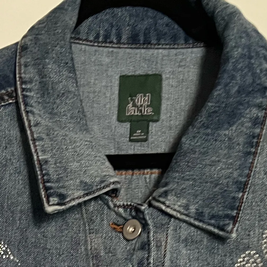 Wild Fable Blue Bling Custom Denim Jacket Size 2X - Image 5