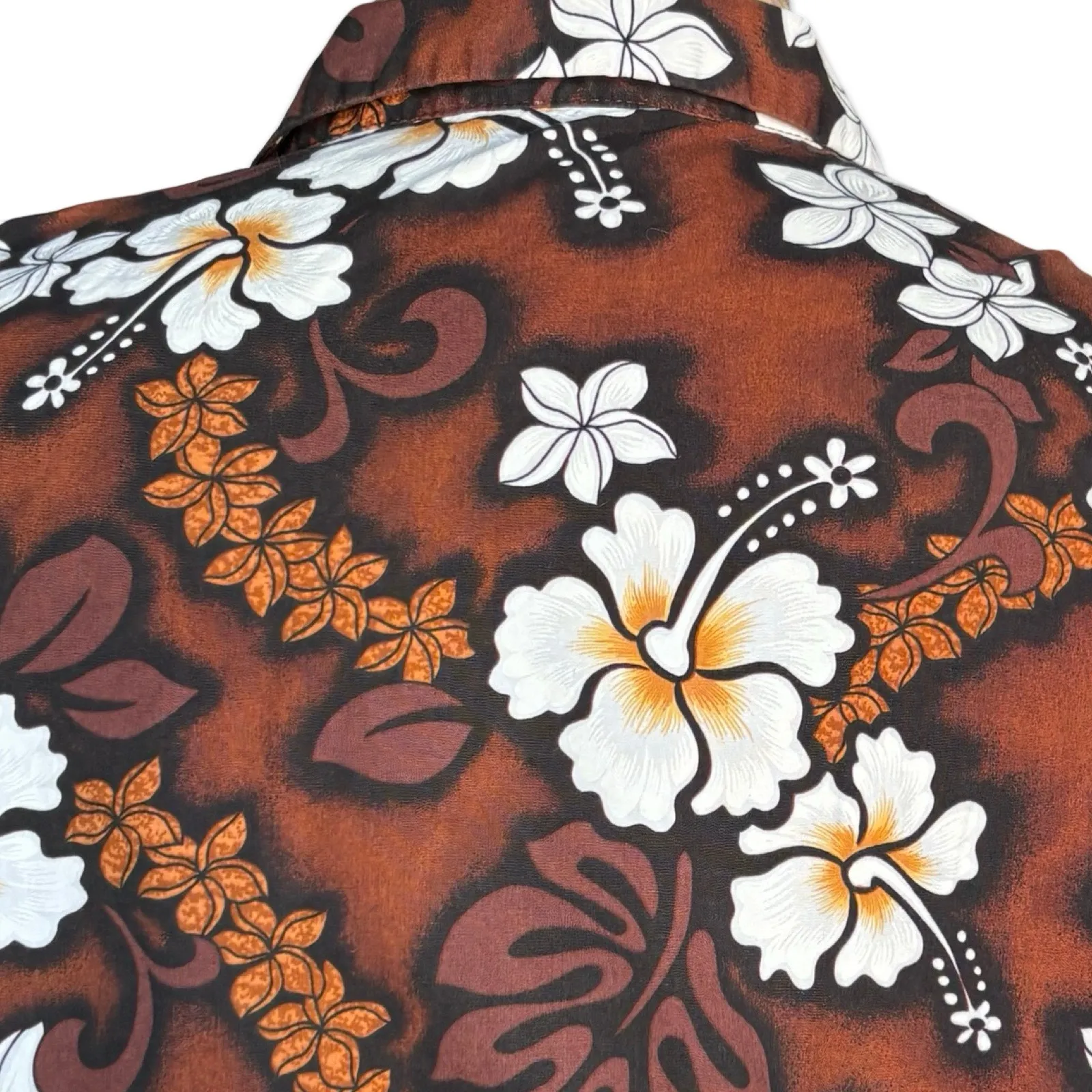 Vintage Hilo Hattie Hawaiian Original Brown Floral Shirt Womens Medium Tropical - Image 8