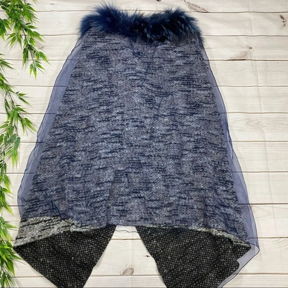 Mitchie’s Fur Knit Poncho Blue Size undefined - Image 6