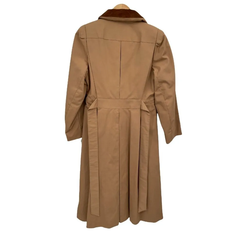 Fleet Street Rain Shine Coat Womens 8 Brown Velvet Collar Zip Out Wool Liner VTG - Image 2