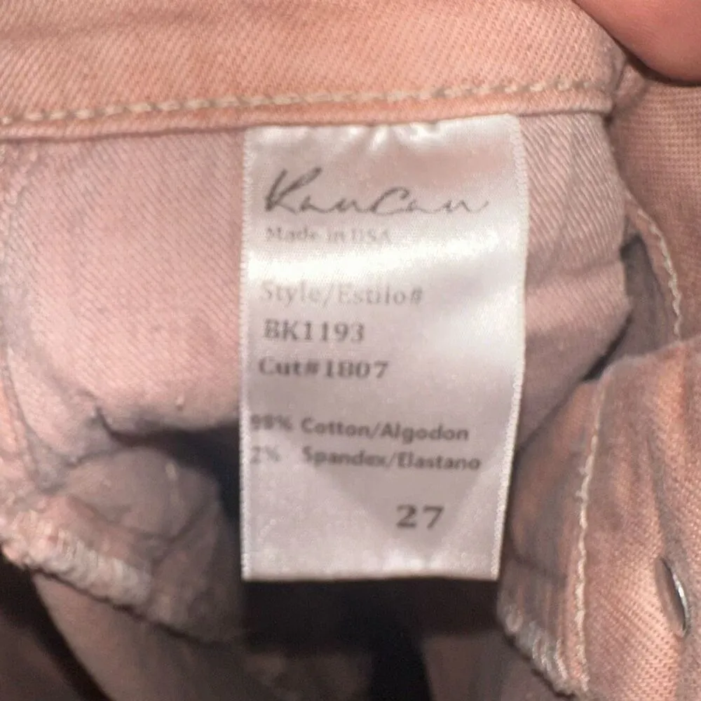 Kancan blush pink lace trimmed 27 cutoff denim shorts - Image 2