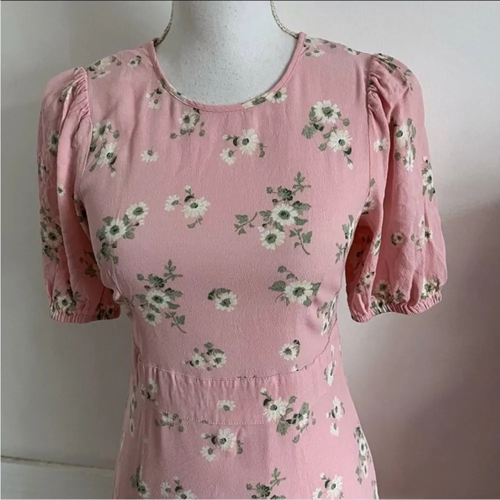 & Other Stories • Pink Floral Puffed Sleeve Mini Dress - Image 5