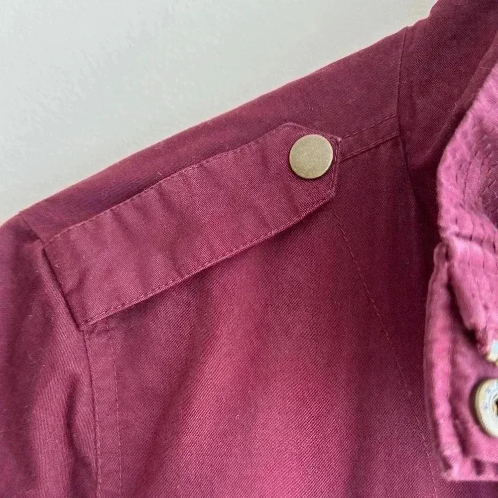 Love Tree Anorak Jacket, Berry Colored Utility Jacket, Size Large - Image 9