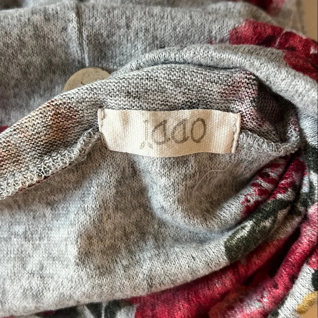 Oddy Floral Cowlneck Tunic Gray Size Medium - Image 5