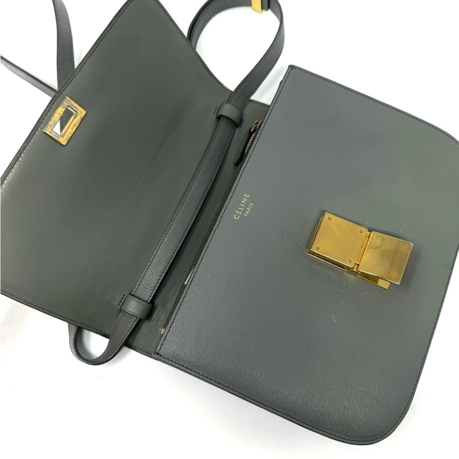 Celine Classic Box Bag – Medium Grey Calfskin, Phoebe Philo Era - Image 7