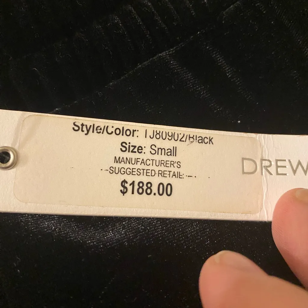 New NWT Drew Black Velour Floral Roses Ankle‎ Sweatpants Joggers Size Small $188 - Image 4