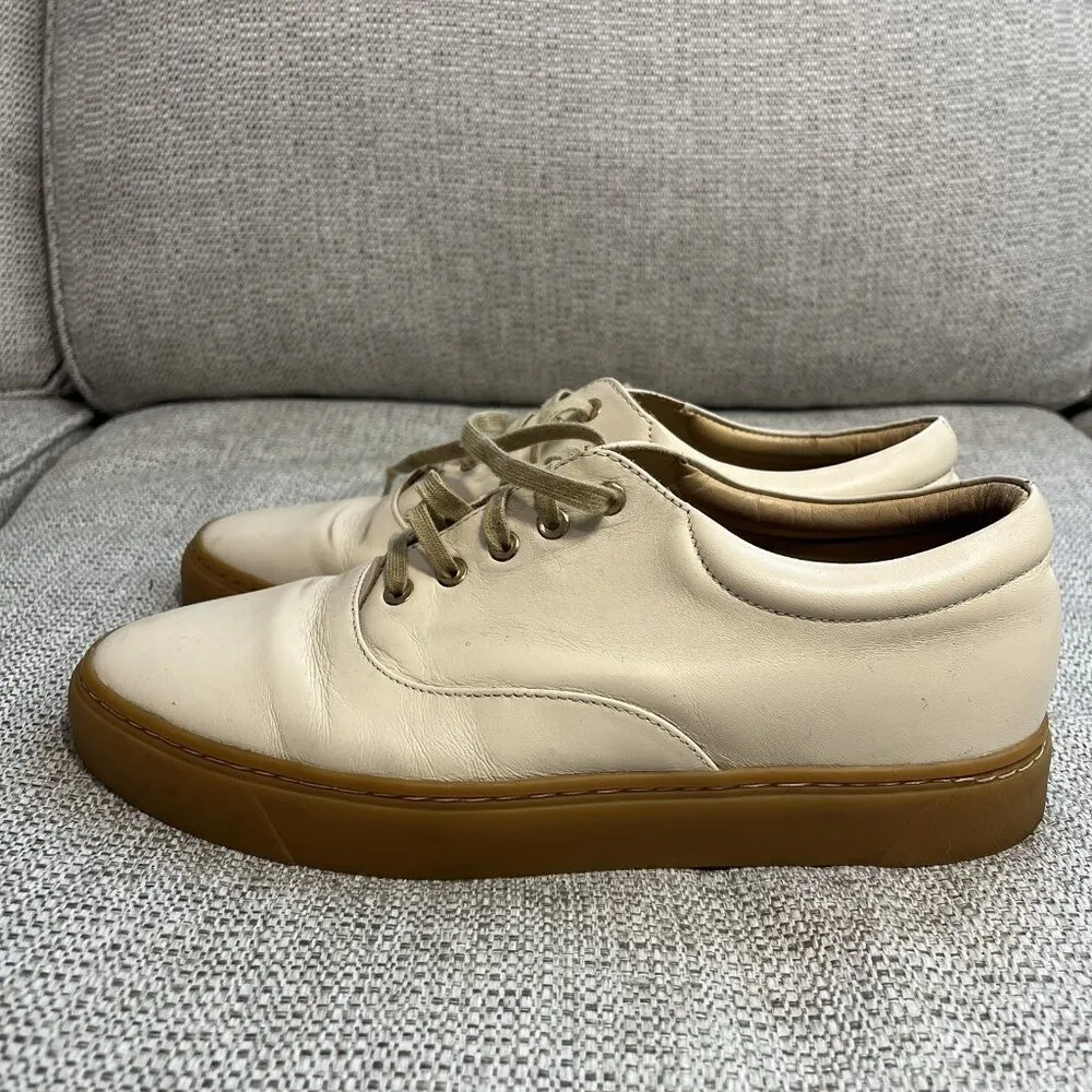 Nisolo Everyday Leather Sneaker with Vibram‎ Sole in Beige Neutral Tan Size 11 - Image 5