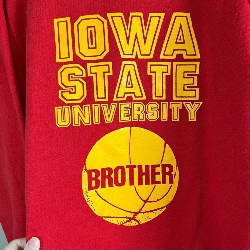 ✨ Vintage Alere Red Iowa State Basketball Brother Crewneck Sweatshirt XL - Image 3