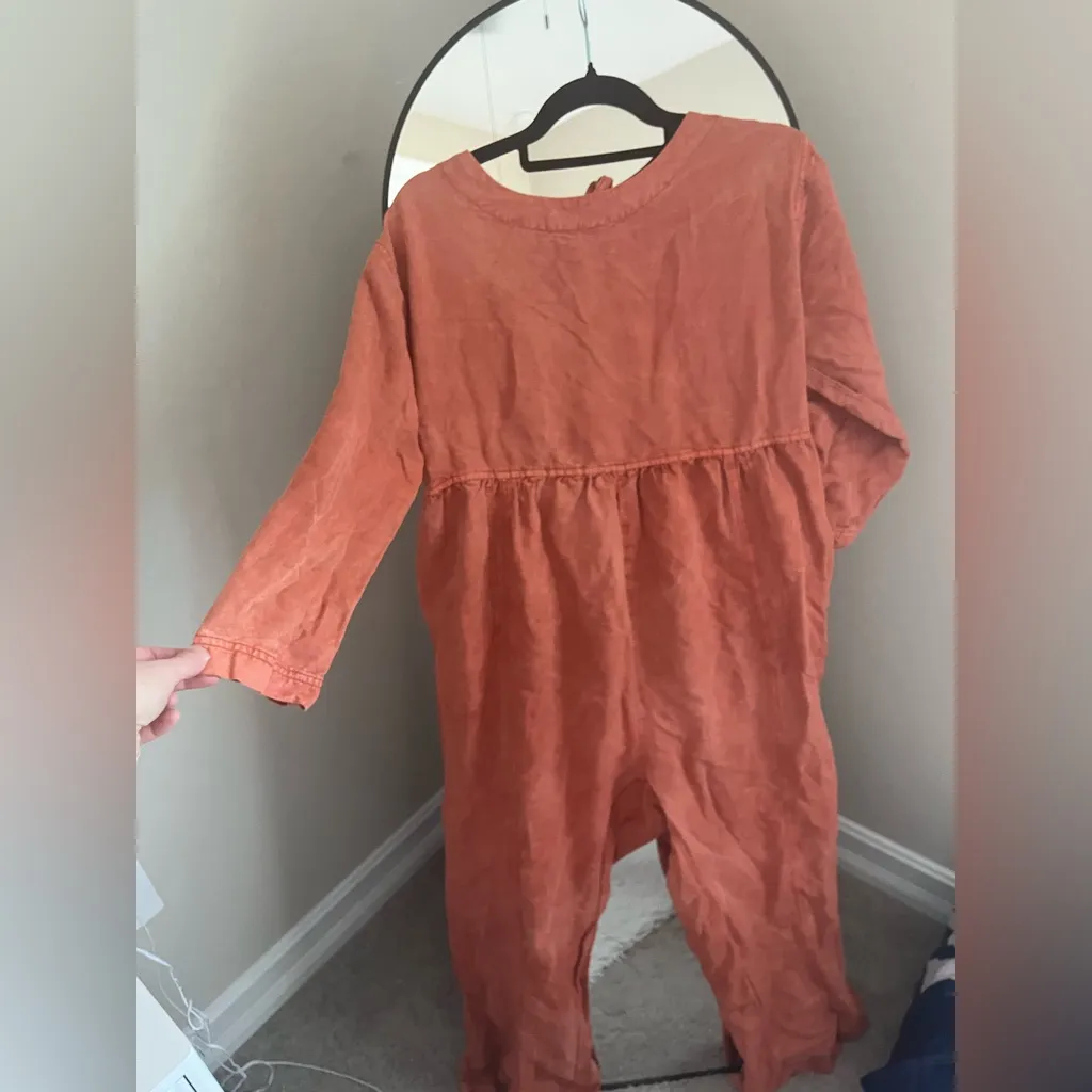 Free People  Oversized Loose Orange Women's Jumpsuit - Image 3