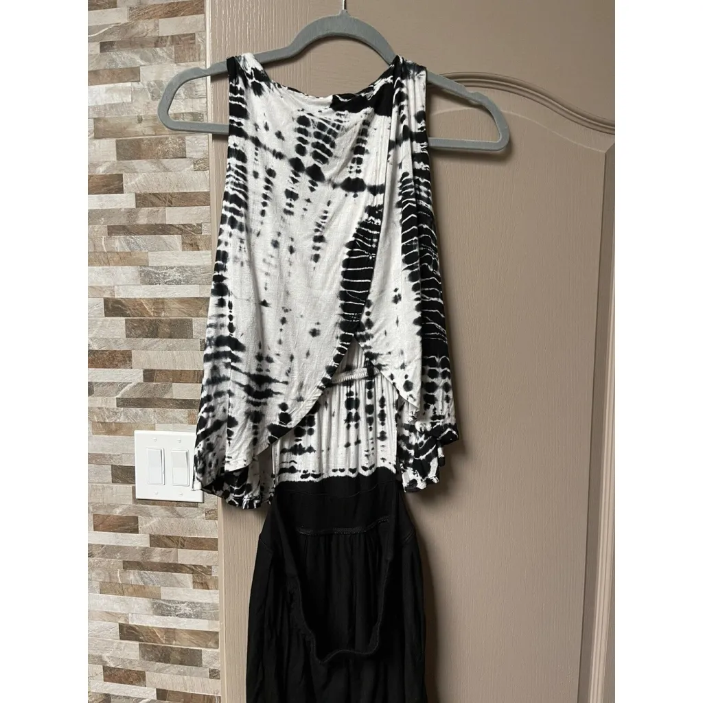 Gypsy 05 Black & Gray Tie Dye Split Back Jumpsuit Whimsigoth Fairy Grunge Sz S - Image 3