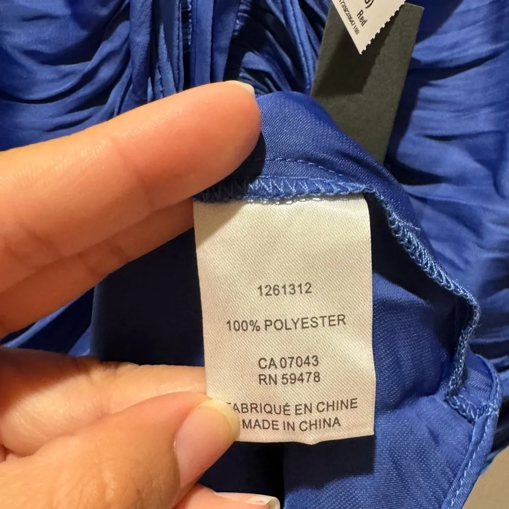 House of Harlow 1960 Mini Dress Women Royal Blue Satin Ruched Size Medium NWT​ - Image 8