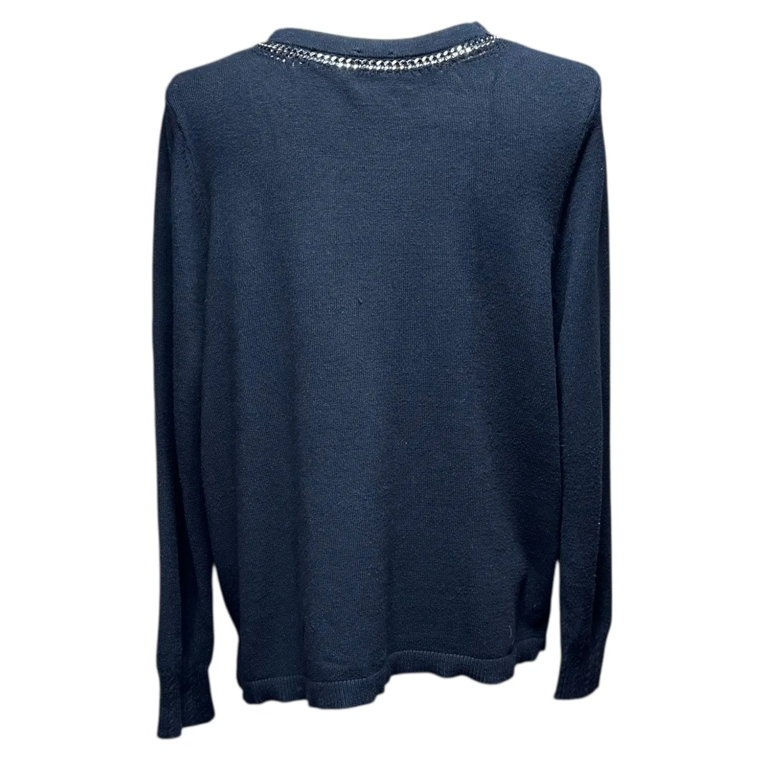 Chico's Metal Chain Neckline Sweater Black 3 / XL - Image 3