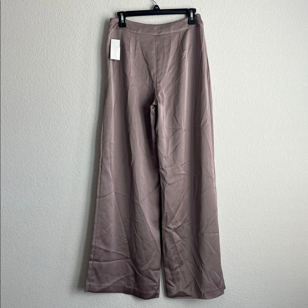 Trina Turk Wide-Leg Satin Pants in Mauve, Size 2, New w/Tag - Image 4