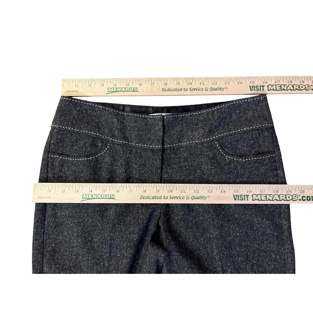 White House Black Market Womens 8 Used Black Gray Tweed Capri Pants - Image 9
