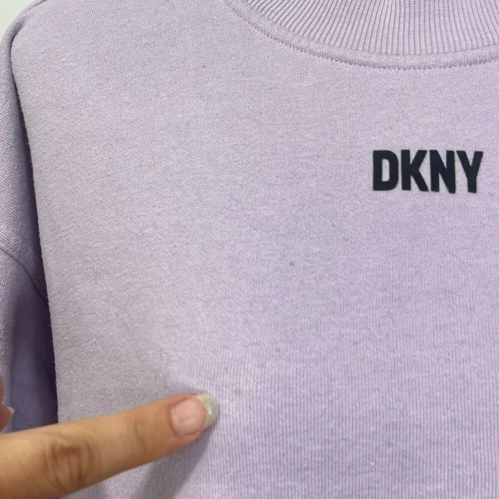 Semi-Cropped Crew Neck Sweatshirt Size Medium Purple - Image 10