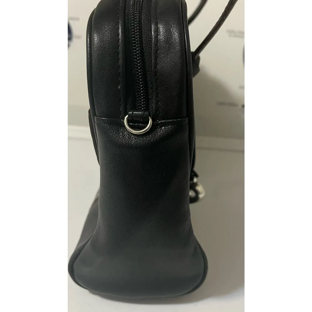 Brighton Double Pocket Black & Brown Leather Medium Shoulder Handbag RETIRED! - Image 9