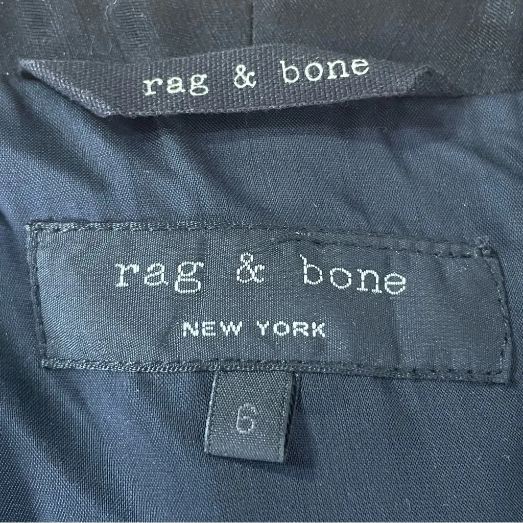 Rag & Bone Gray & Black Linen Single Breasted Blazer 6 - Image 4