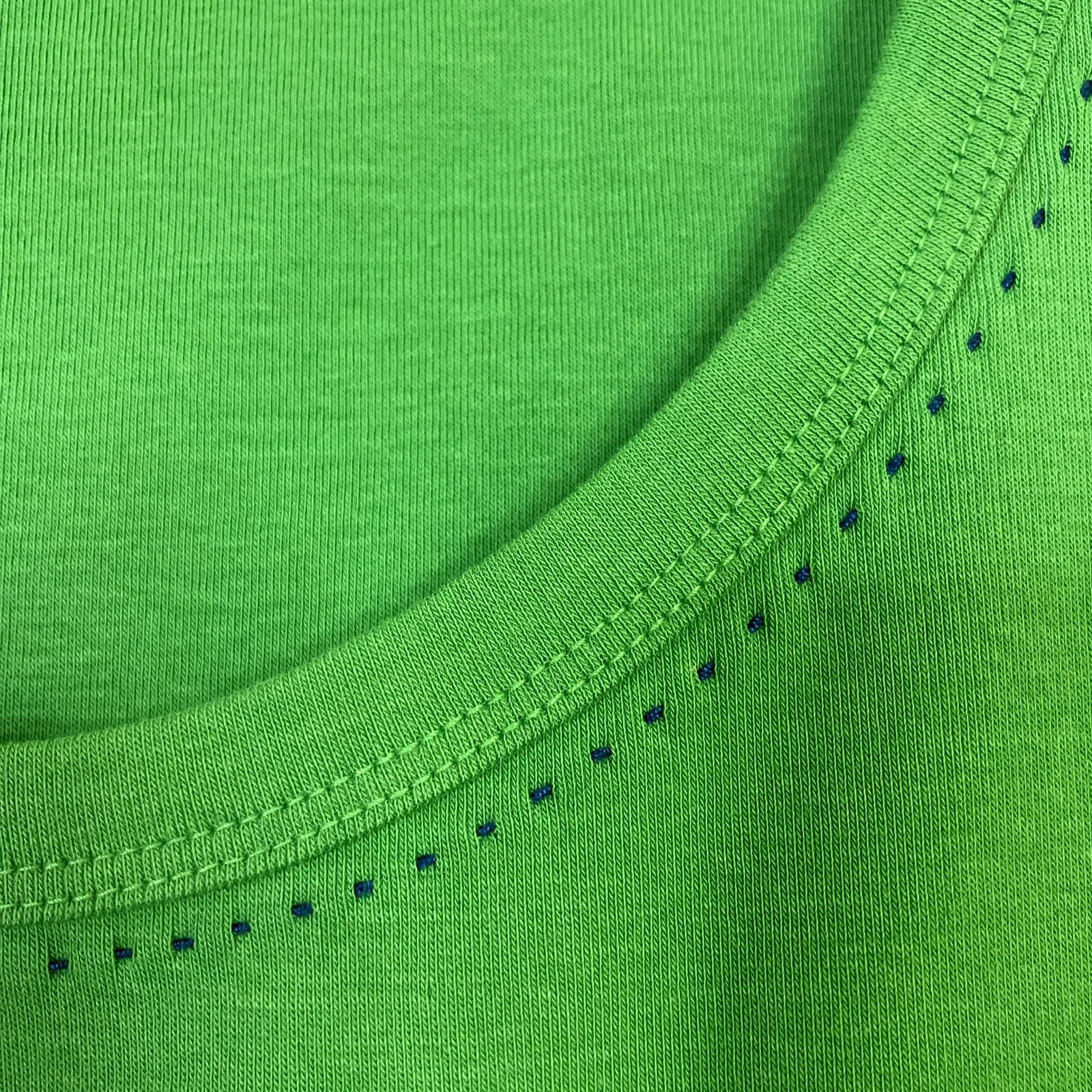 Talbots Vintage Green Tank Top Scoop Neck Cotton Spandex Womens Large - Image 3