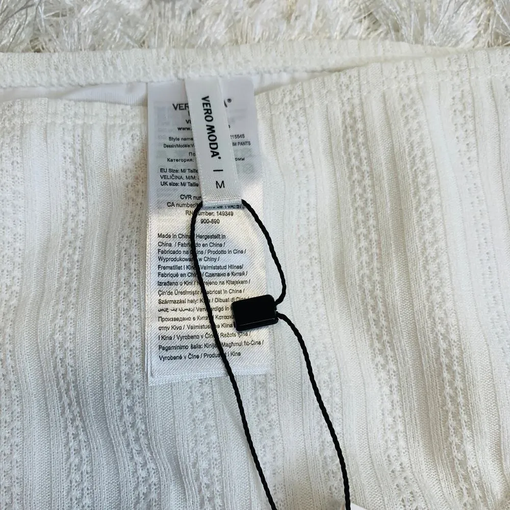 NWT Vero Moda White Strapless Bikini High Waist Bottom Sz Small  Medium - Image 8