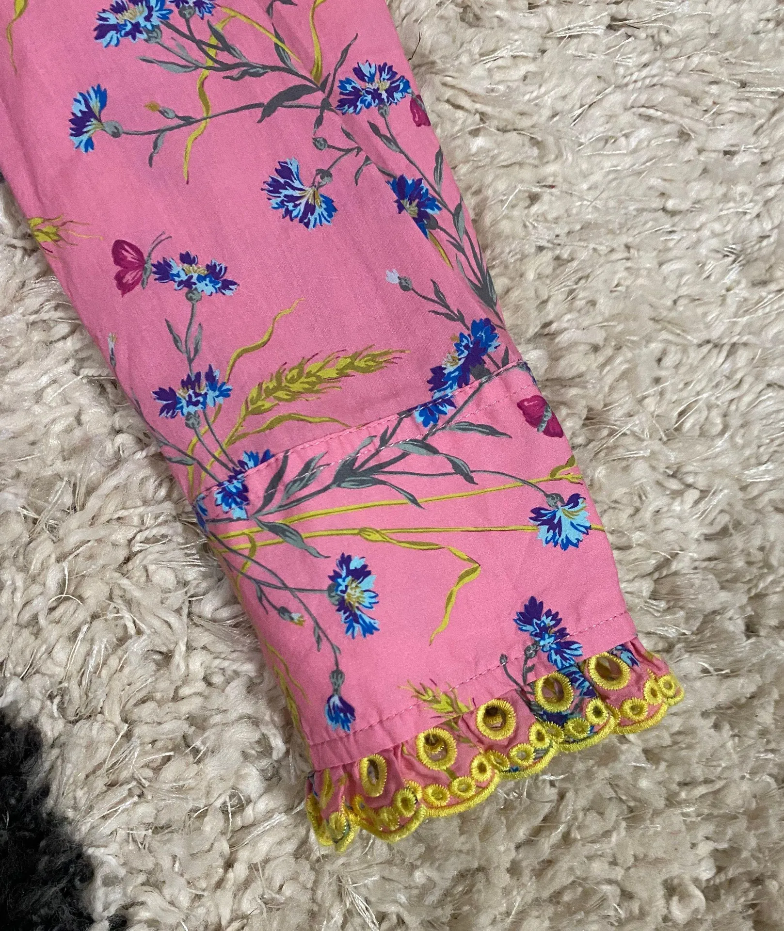 Liberty Wheat Bouquet Floral Print Poplin Ruffle Blouse - Image 6