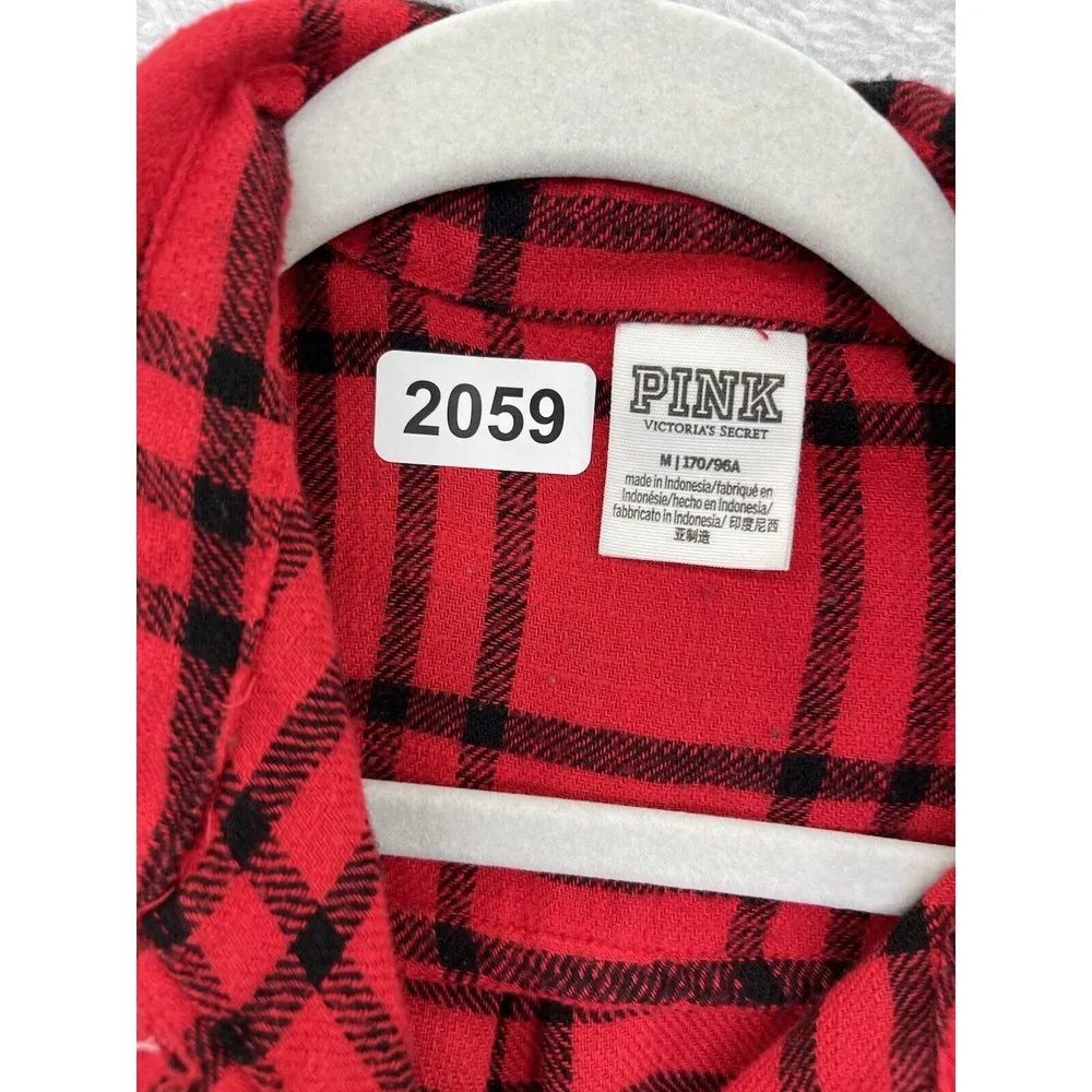 Pink Victoria's Secret Women's Button Down Pajama Top Long Sleeve Size Medium - Image 9