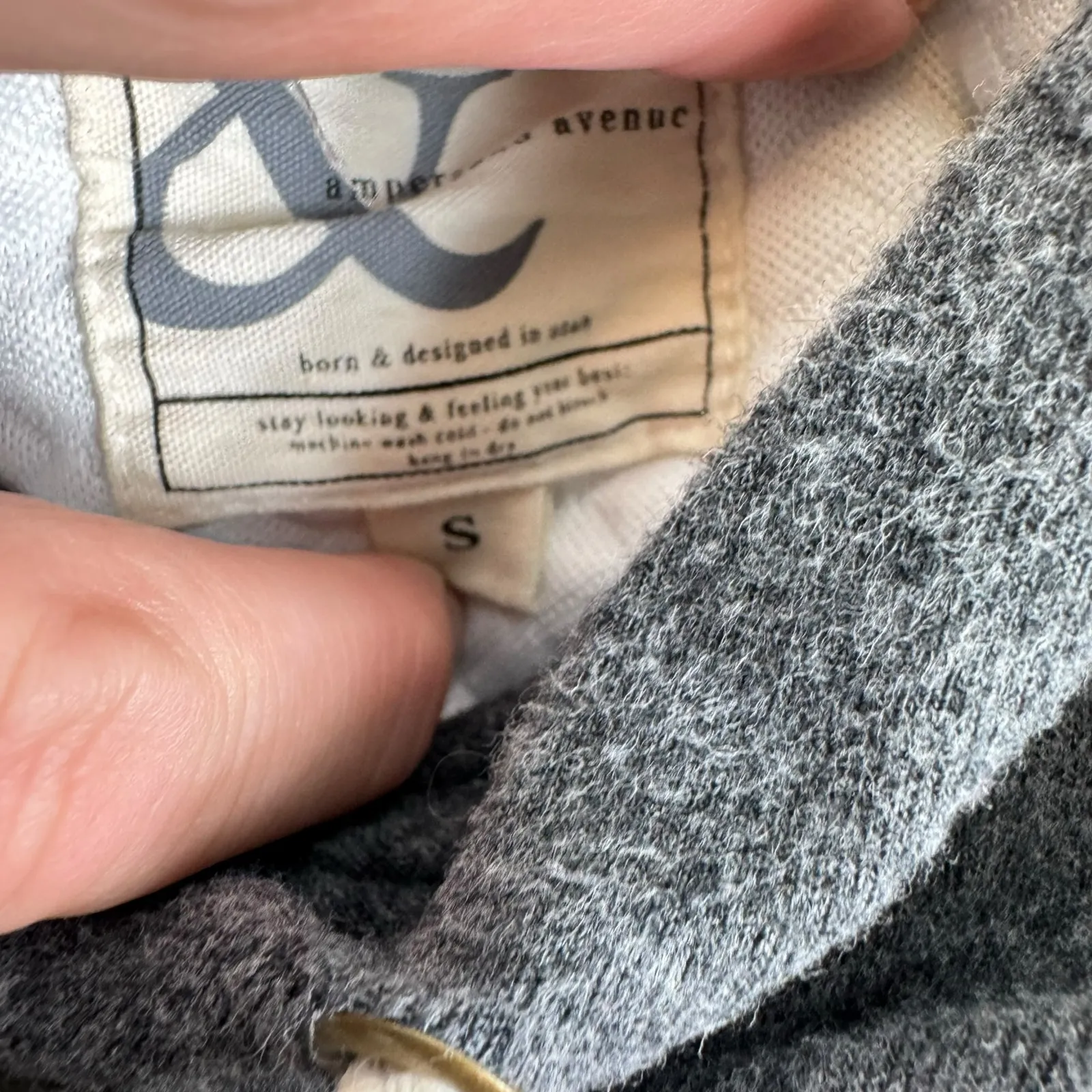 Ampersand Ave Gray Colorful Speckled Double Hooded Quilted Pullover Sweatshirt S - Image 7