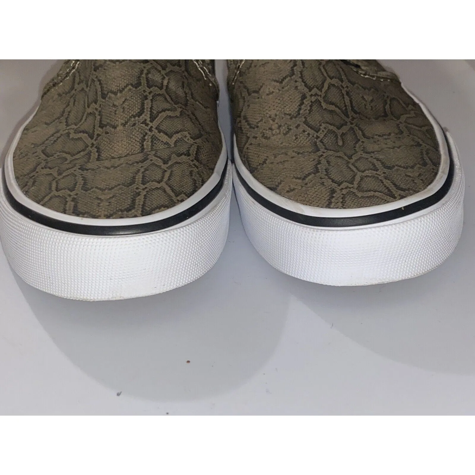 Vans Asher Slip On Women's Sz 7 Shoes Sneakers Casual Canvas Snake Print Kelp - Image 10