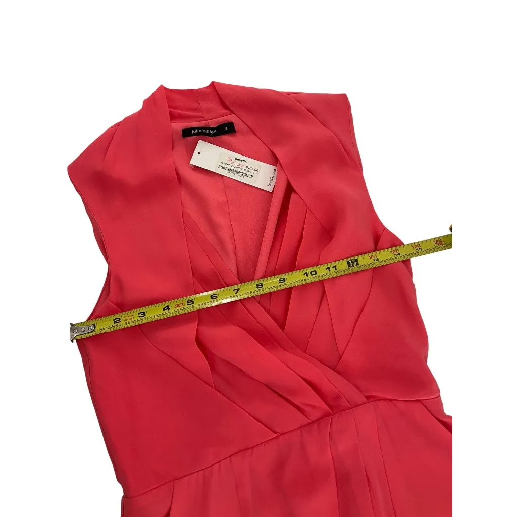 NWT Julie Billiart Coral Wrap-Style Silk Dress W/ Pockets side Zipper Womens S - Image 9