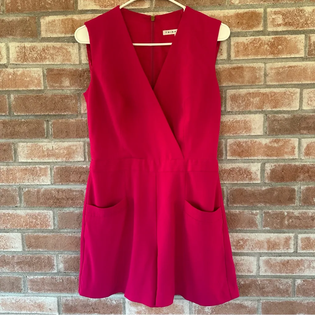 Trina Turk Zoria Romper Hot Pink One Piece Women’s 8 Barbie - Image 2