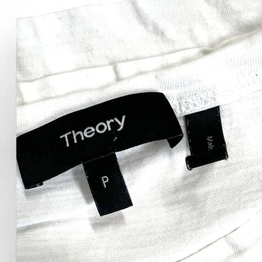 THEORY S Short Sleeve Tee T Shirt Top Luxury Capsule Stable Crew Neck Women Tiny - Image 4