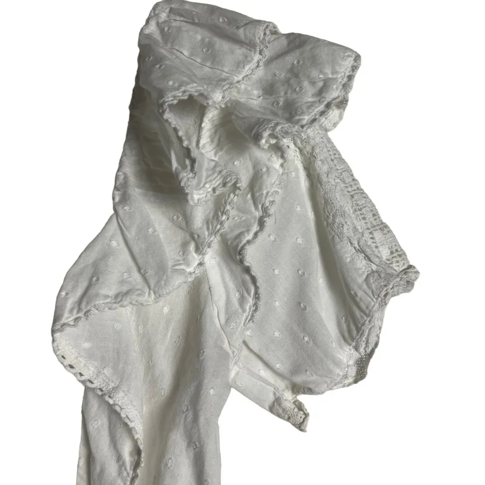 Maia Bergman Mery White Cotton Eyelet Ruffled Mini Dress Size Small - Image 9