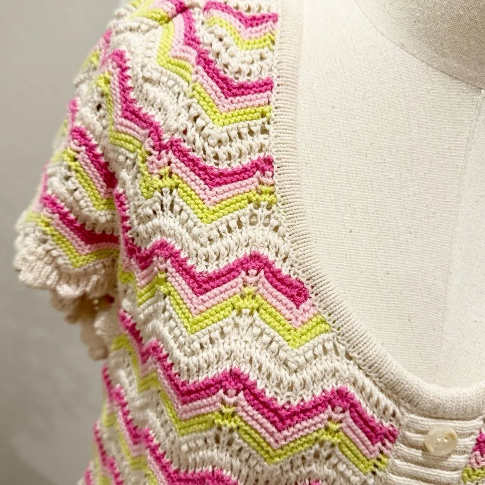 Torrid Pointelle Pullover Flutter Sleeve Sweater Size 0 (0X) - Image 11