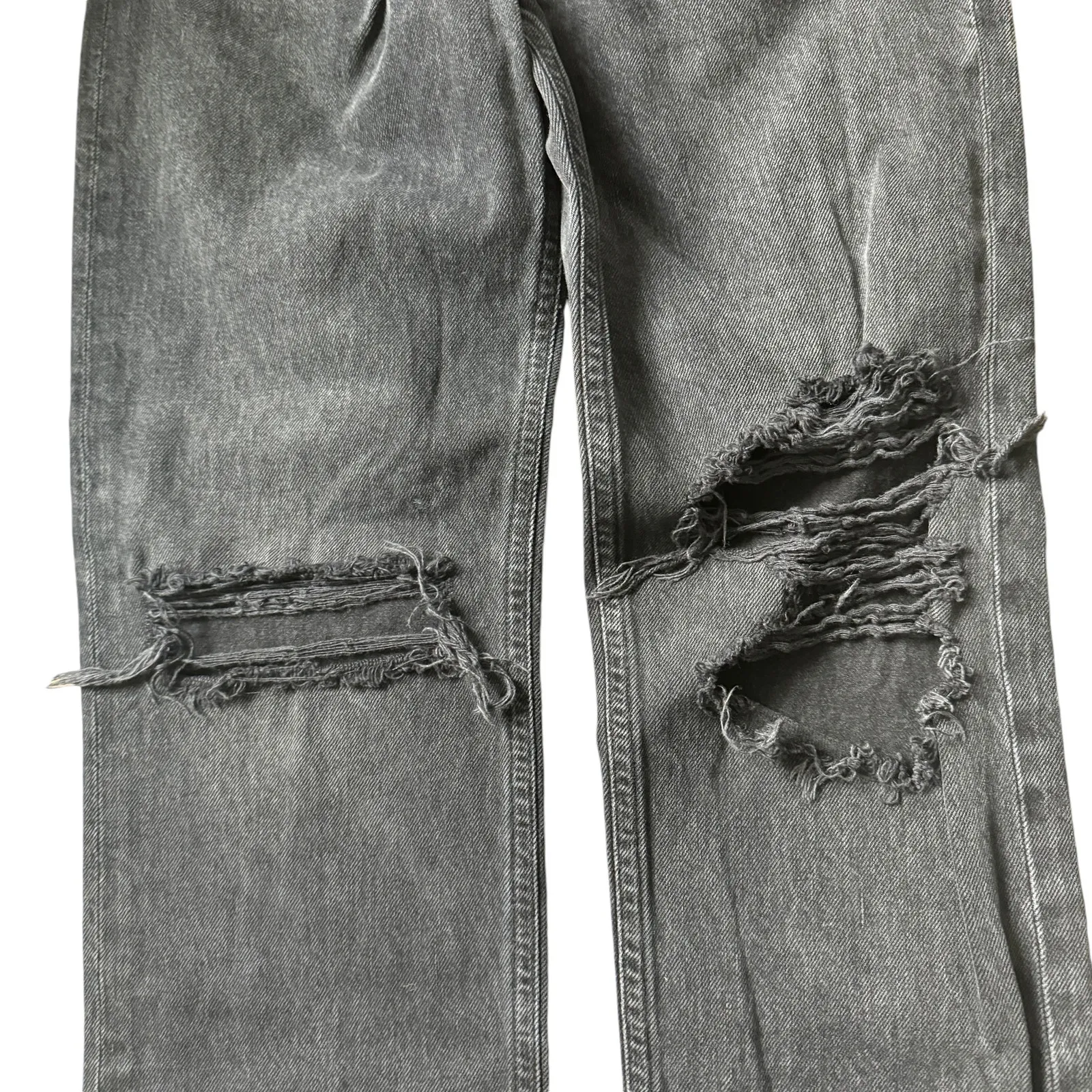 AGOLDE Lana Straight Jeans Black Grey Distressed - Image 7