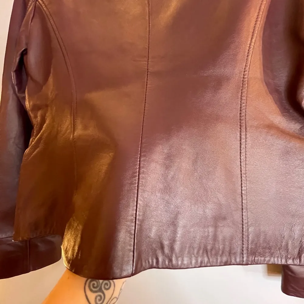 Vintage Philippe Adec leather jacket Size 8 - Image 4