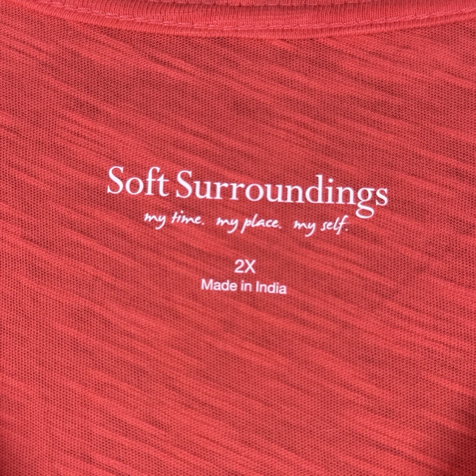 Soft Surroundings Tank Top‎ Embroidered Sleeveless Casual Orange White Womens XS - Image 5