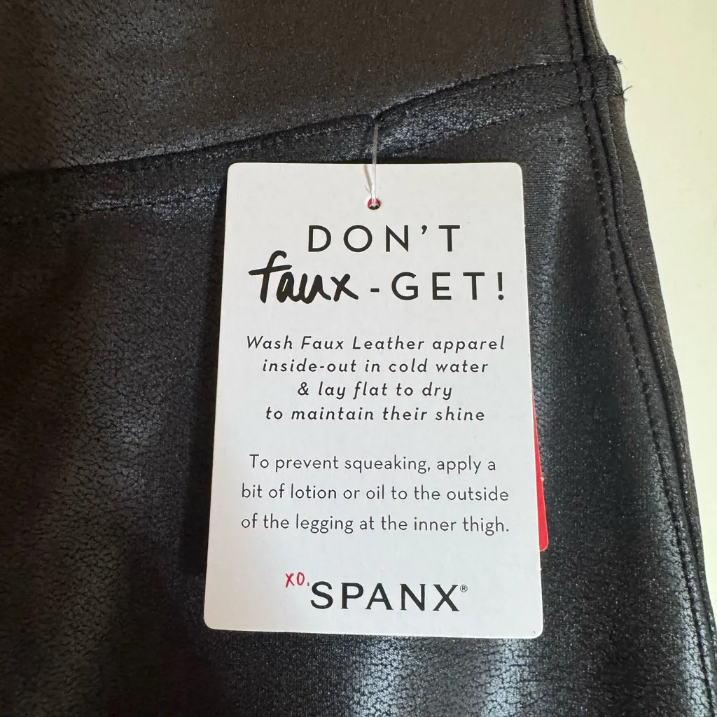 NWT Spanx Faux Leather Leggings, XL‎ - Image 4
