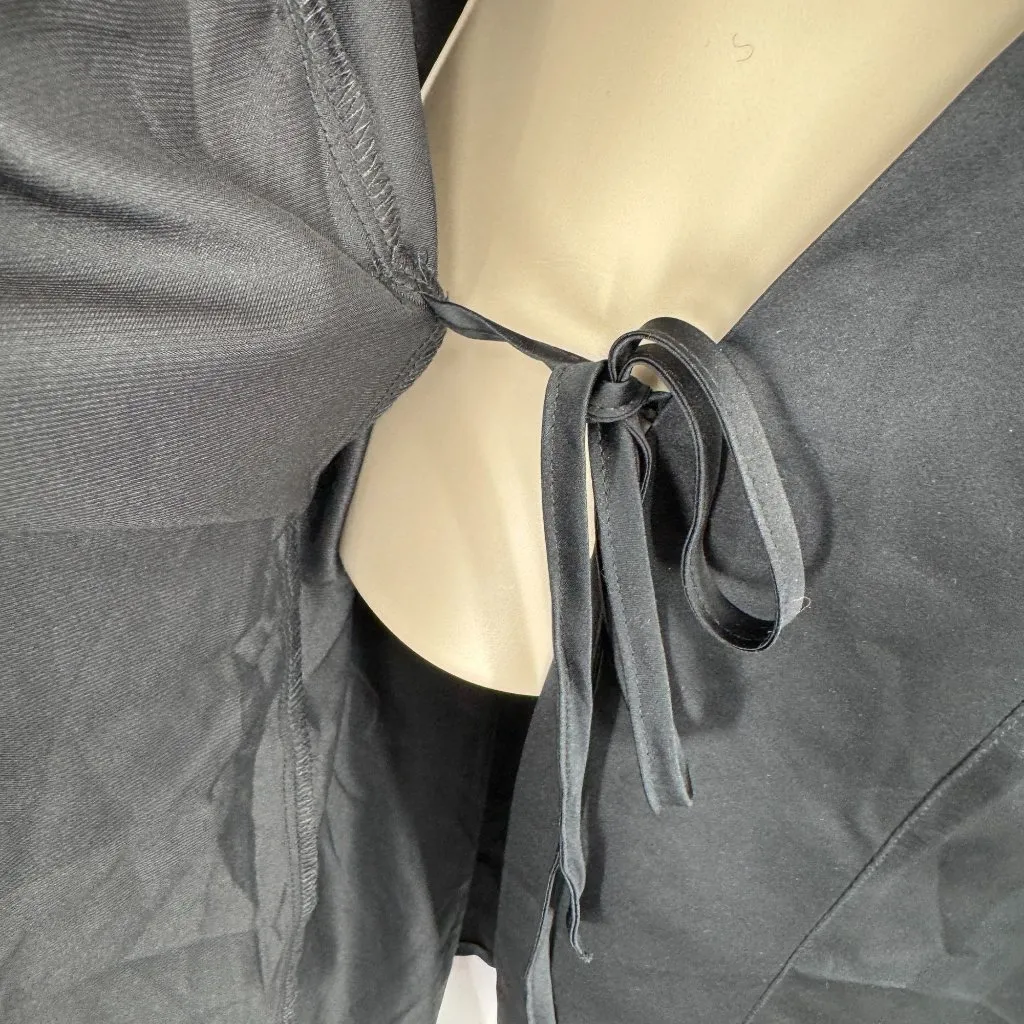 Thirdlove Satin Kimono Robe Womens One Size Black Polyester Belted NEW - Image 6