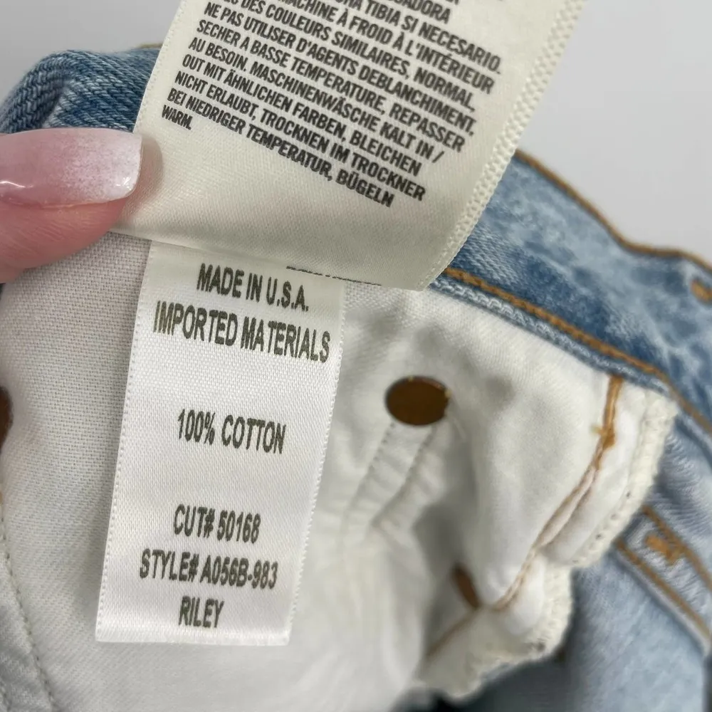 NWT Agolde Riley High Rise Straight Crop Denim Button Fly Jeans Shatter Size 32 - Image 14