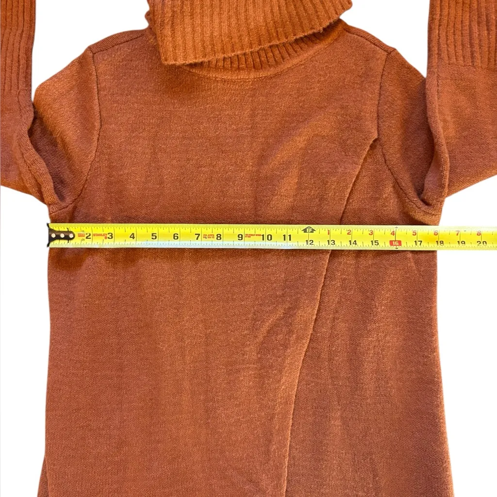 G By Giuliana Black Label Maxi Crossover Turtleneck Sweater Dress Womens Small Orange - Image 10